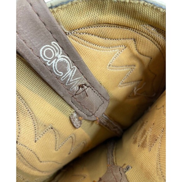 ACME Women's Brown Leather Embroidery Almond Toe Cowboy Western Boots Size US 8A - Picture 7 of 8